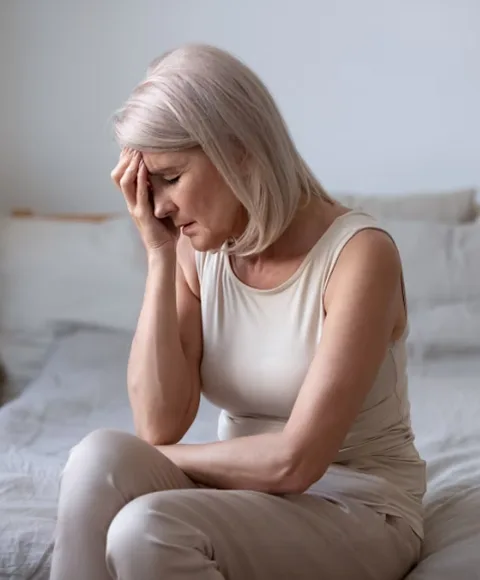 An old woman in depression